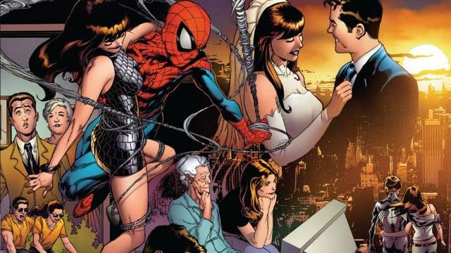 Dettaglio della cover di Spider-Man: One More Day