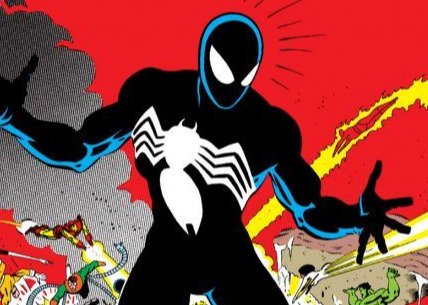 Cover di Secret wars #8 con il costume nero di Spider-Man