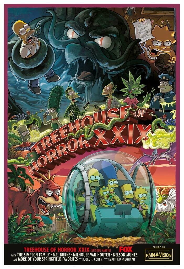 In pirmo piano il poster del nuovo specialeTreehouse of Horror XXIX dei Simpson