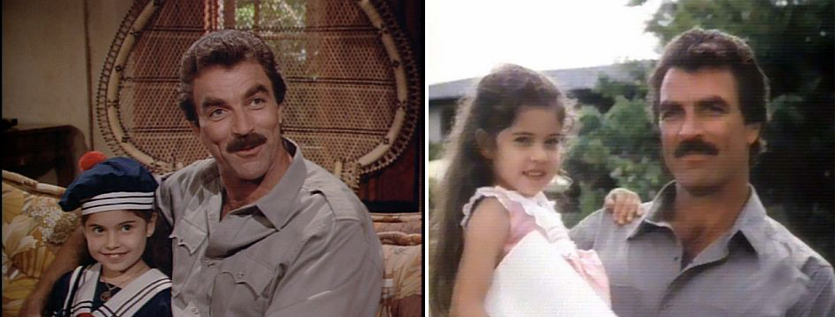Thomas Magnum e la figlia Lily nella serie degli anni '80