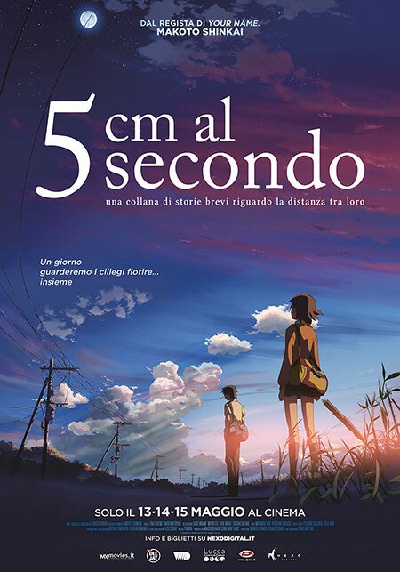 La locandina del film di Makoto Shinkai, 5 cm al secondo