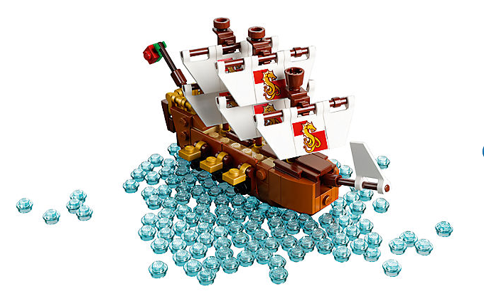 La nave, uno dei tre componenti del set Ship in a bottle 21313 di LEGO