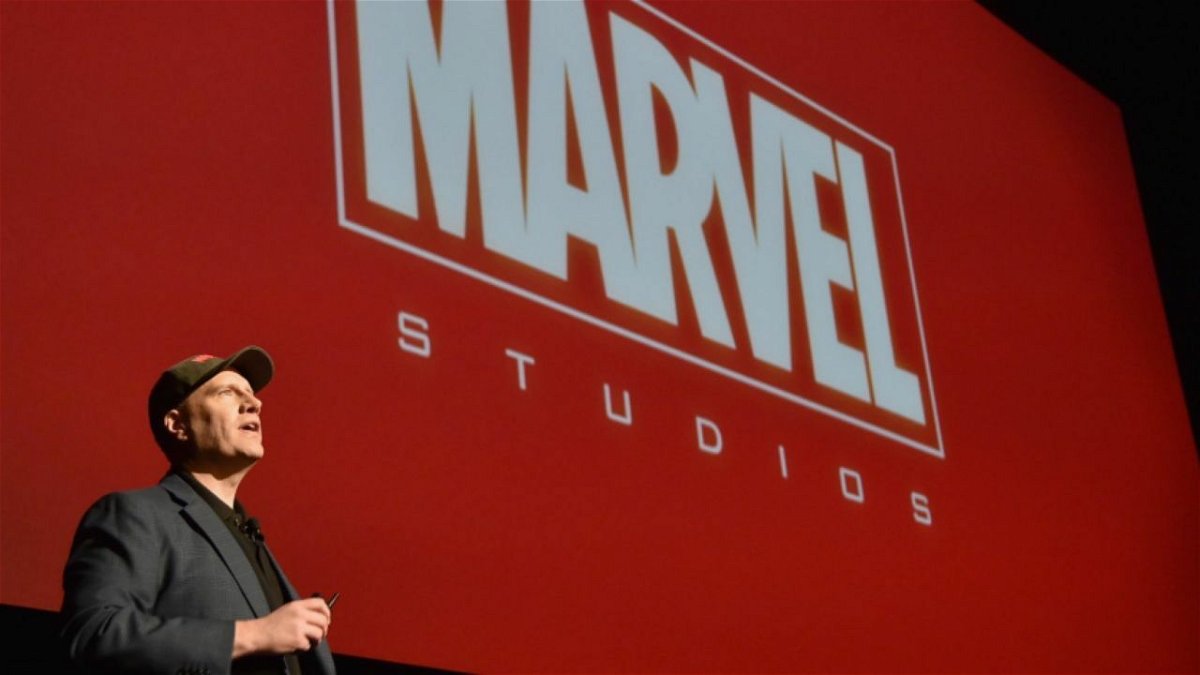 Il presidente dei Marvel Studios Kevin Feige durante un panel della compagnia