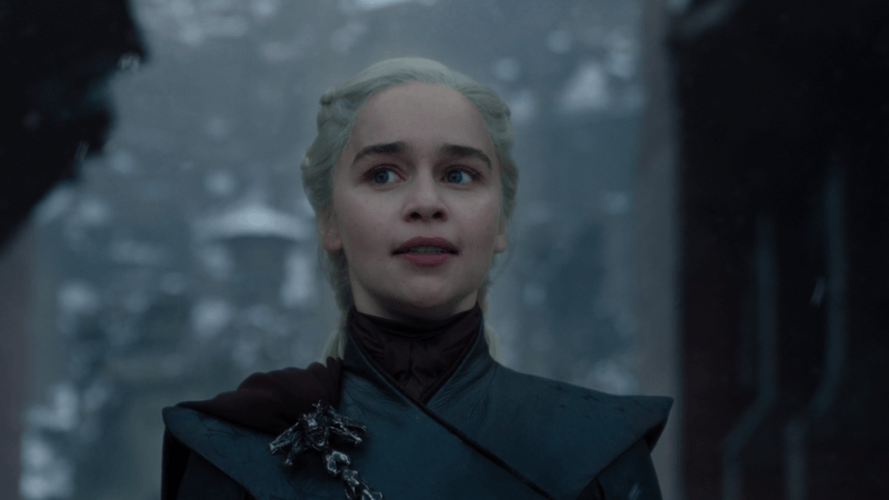 Emilia Clarke nei panni di Daenerys Targaryen in Game of Thrones 8x06