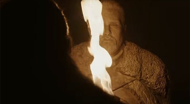 La statua di Jon Snow nella cripta di Grande Inverno