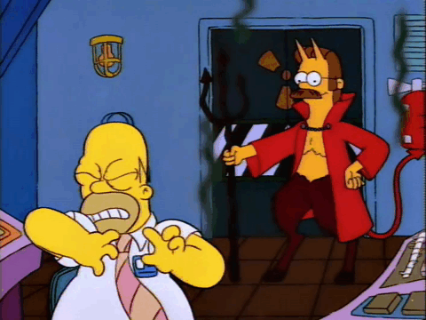 Ned Flanders appare a Homer e si rivela come il Diavolo
