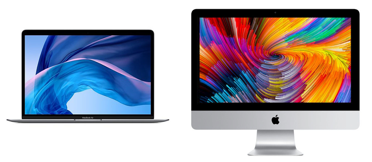 Immagine stampa di MacBook Air 13 e iMac 21.5