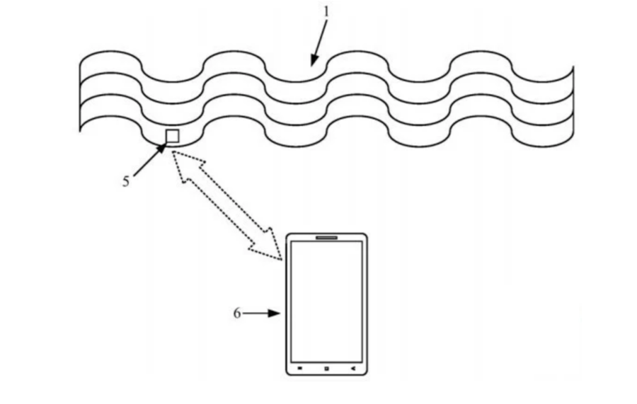 Un'immagine tratta dal brevetto della sciarpa intelligente