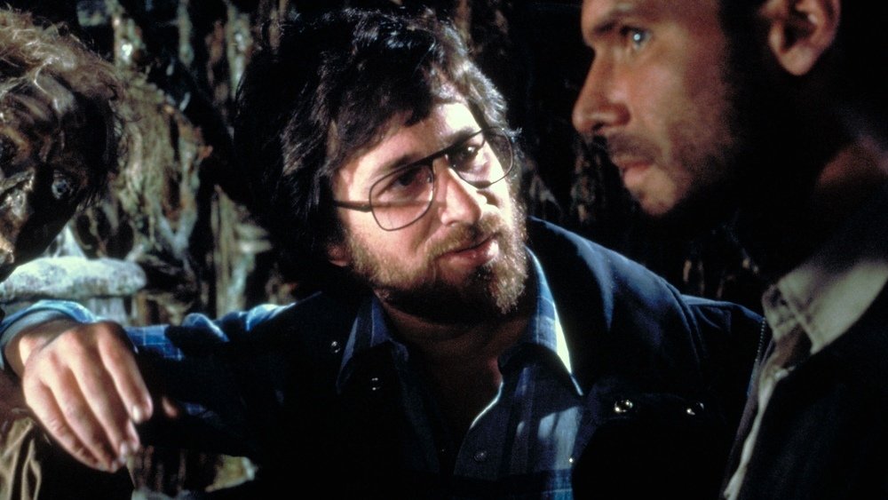 Steven Spielberg al fianco di Harrison Ford sul set de I predatori dell'Arca Perduta
