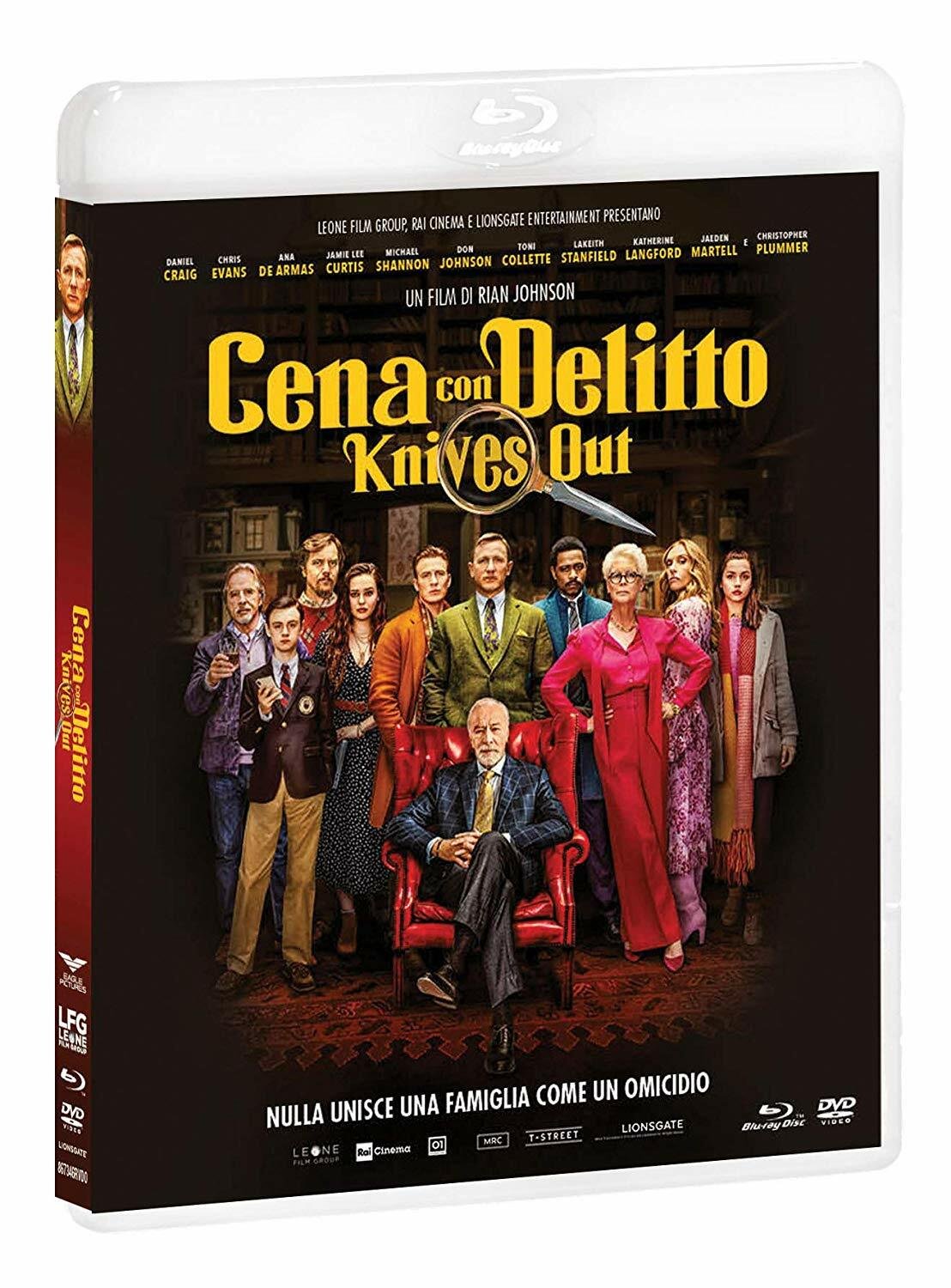 Il cast in posa nella copertina del cofanetto Blu-ray di Cena con delitto