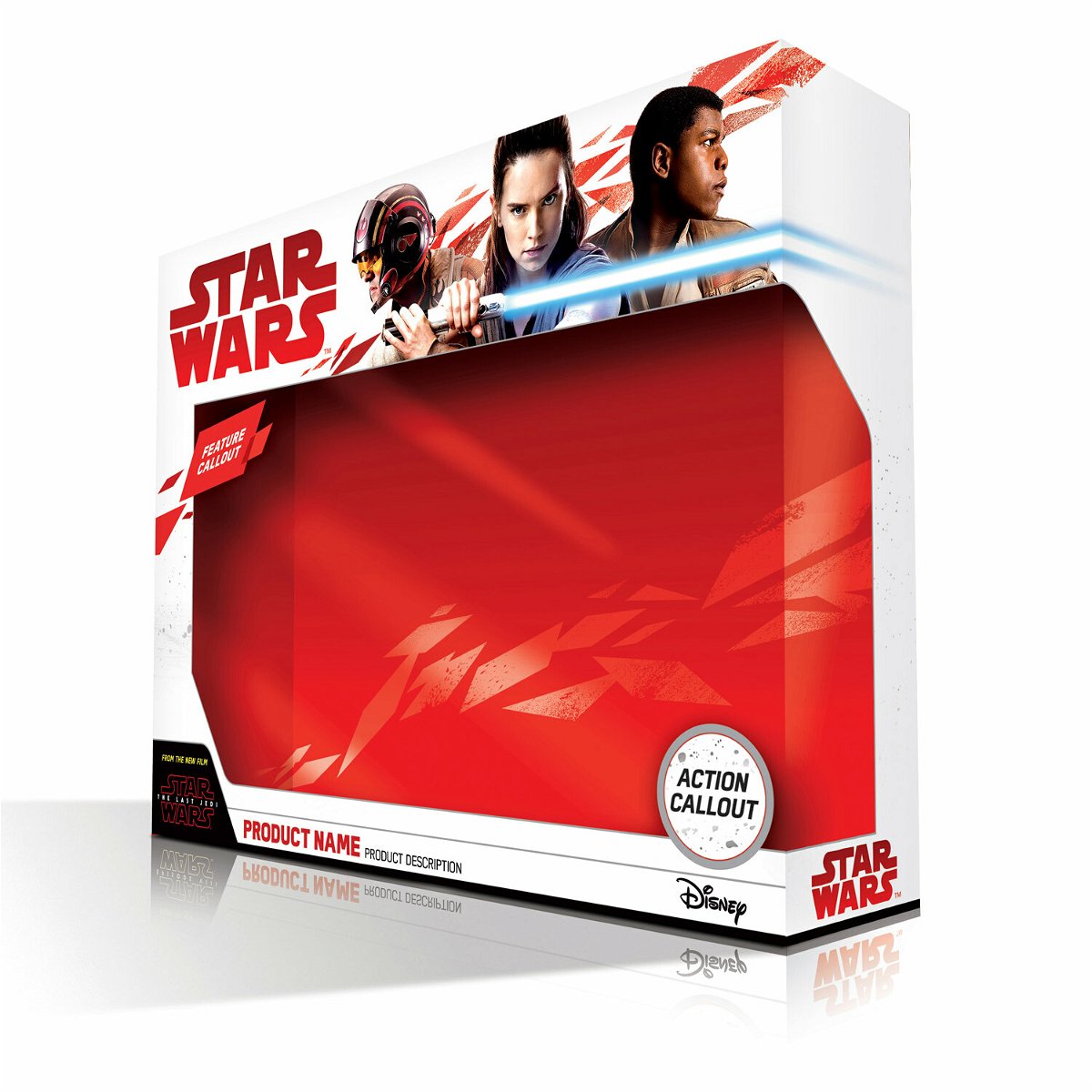 Il packaging della nuova linea di giochi e prodotti ispirati a Star Wars: The Last Jedi