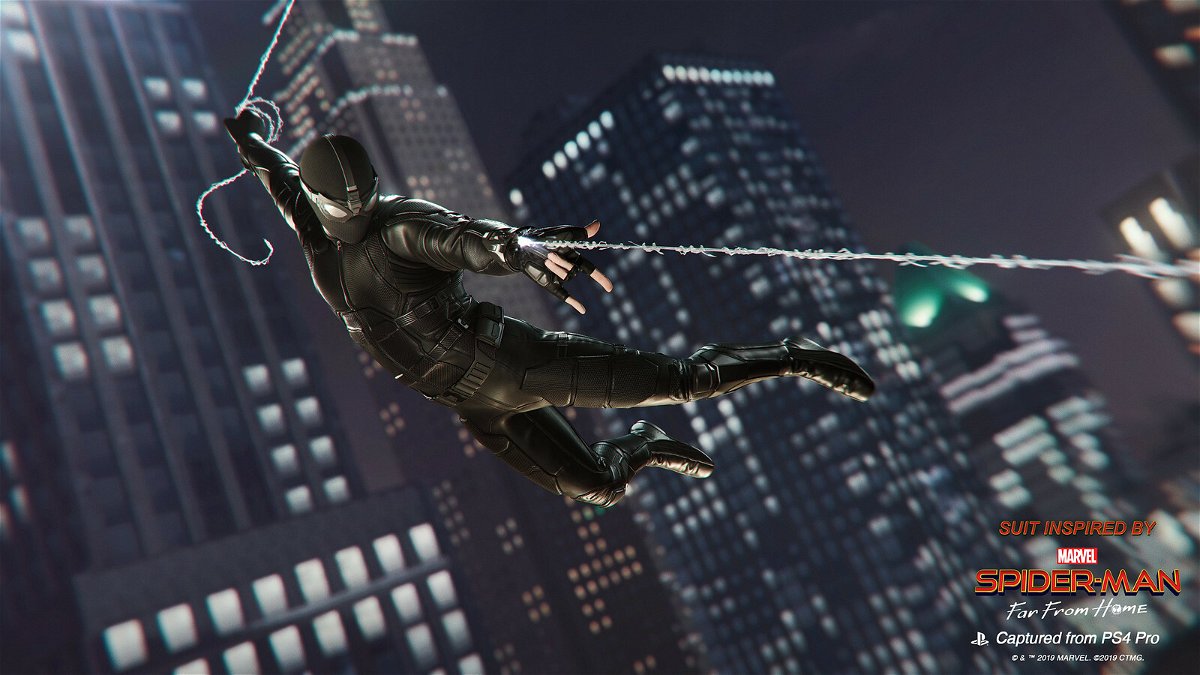 Immagine promozionale della Stealth Suit di Marvel's Spider-Man per PlayStation 4