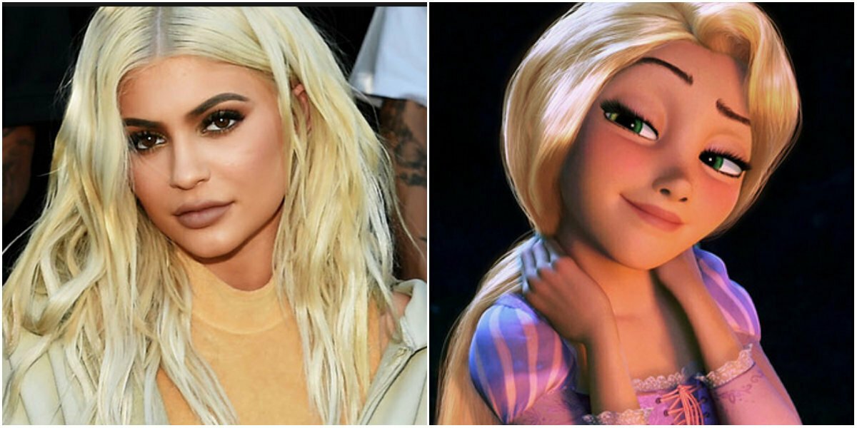 Un collage tra Kylie Jenner e Rapunzel di Rapunzel