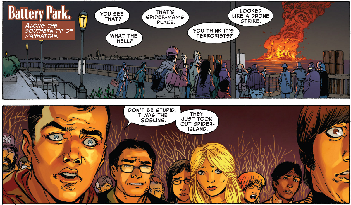 Nel fumetto Superior Spider-Man, i ragazzi di The Big Bang Theory assistono a un incendio