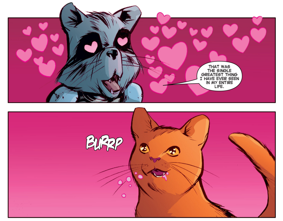 Rocket innamorato del gatto di Carol Danvers