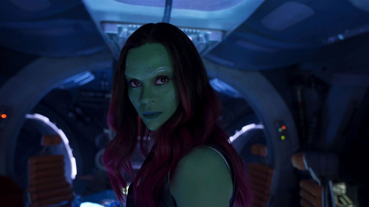 Zoe Saldana come Gamora in Guardiani della Galassia 2