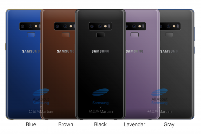 Clicca per vedere l'immagine originale Note 9 tutti i colori disponibili al lancio