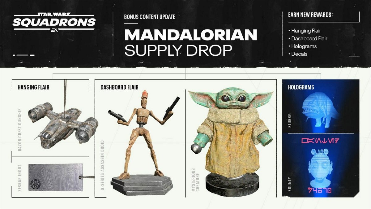 Gli oggetti a tema The Mandalorian presto disponibili in Star Wars: Squadrons