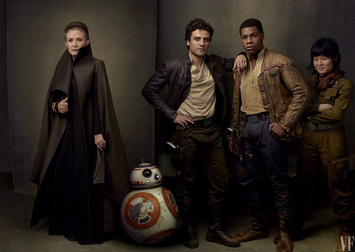 Star Wars: Gli Ultimi Jedi, Leia, BB-8, Poe Dameron, Finn e Rose Tico