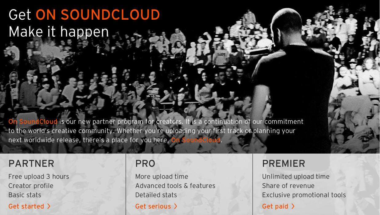 Clicca per vedere l'immagine originale Come guadagnare con SoundCloud Premier