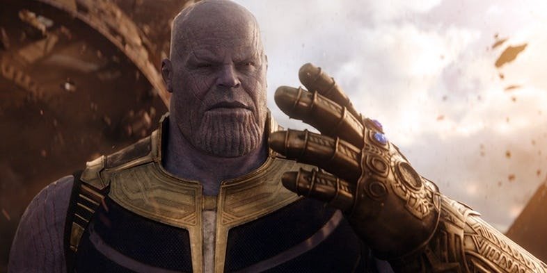 il dio Thanos in Avengers: Infinity War