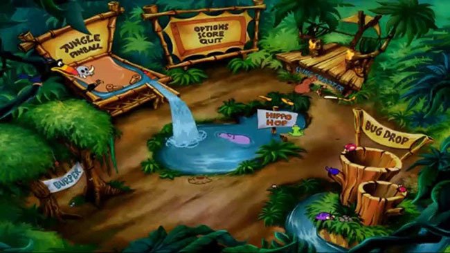 Un frame del videogioco Timon & Pumbaa: Giochi nella giungla