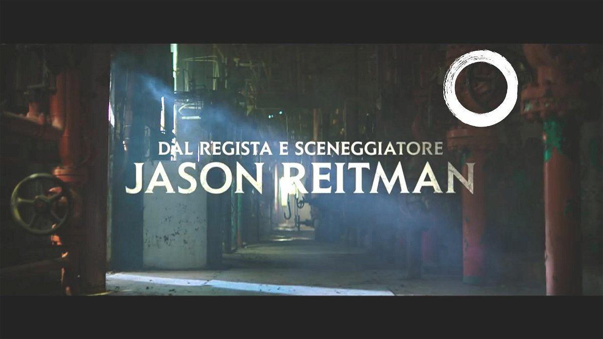 Un frame del trailer di Ghostbusters: Legacy dove si vede il logo del film