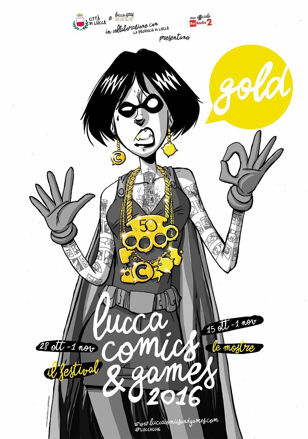 La supereroina di Zerocalcare sulla locandina di Lucca Comics & Games 2016