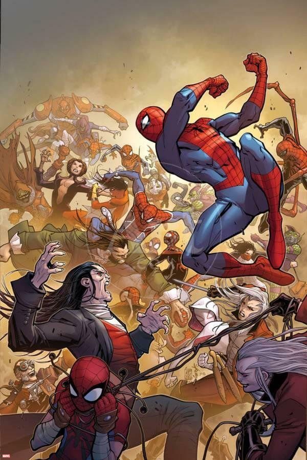 La copertina di Amazing Spider-Man 14 disegnata da Camuncoli e Smith