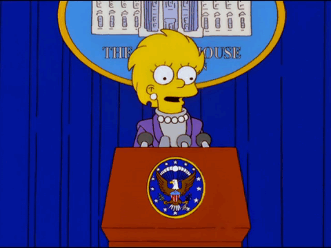 Lisa Simpson fa il suo primo discorso come Presidente degli Stati Uniti