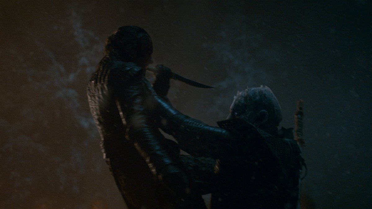 La morte del Re della Notte per mano di Arya Stark in Game of Thrones