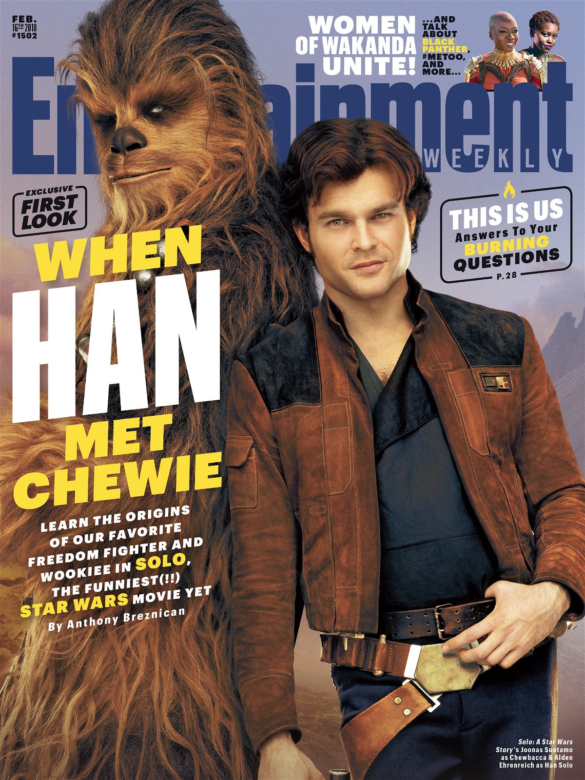 La cover di EW per Solo: A Star Wars Story