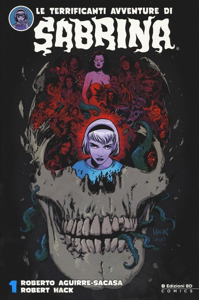 Copertina del primo volume di Sabrina con la protagonista su sfondo nero