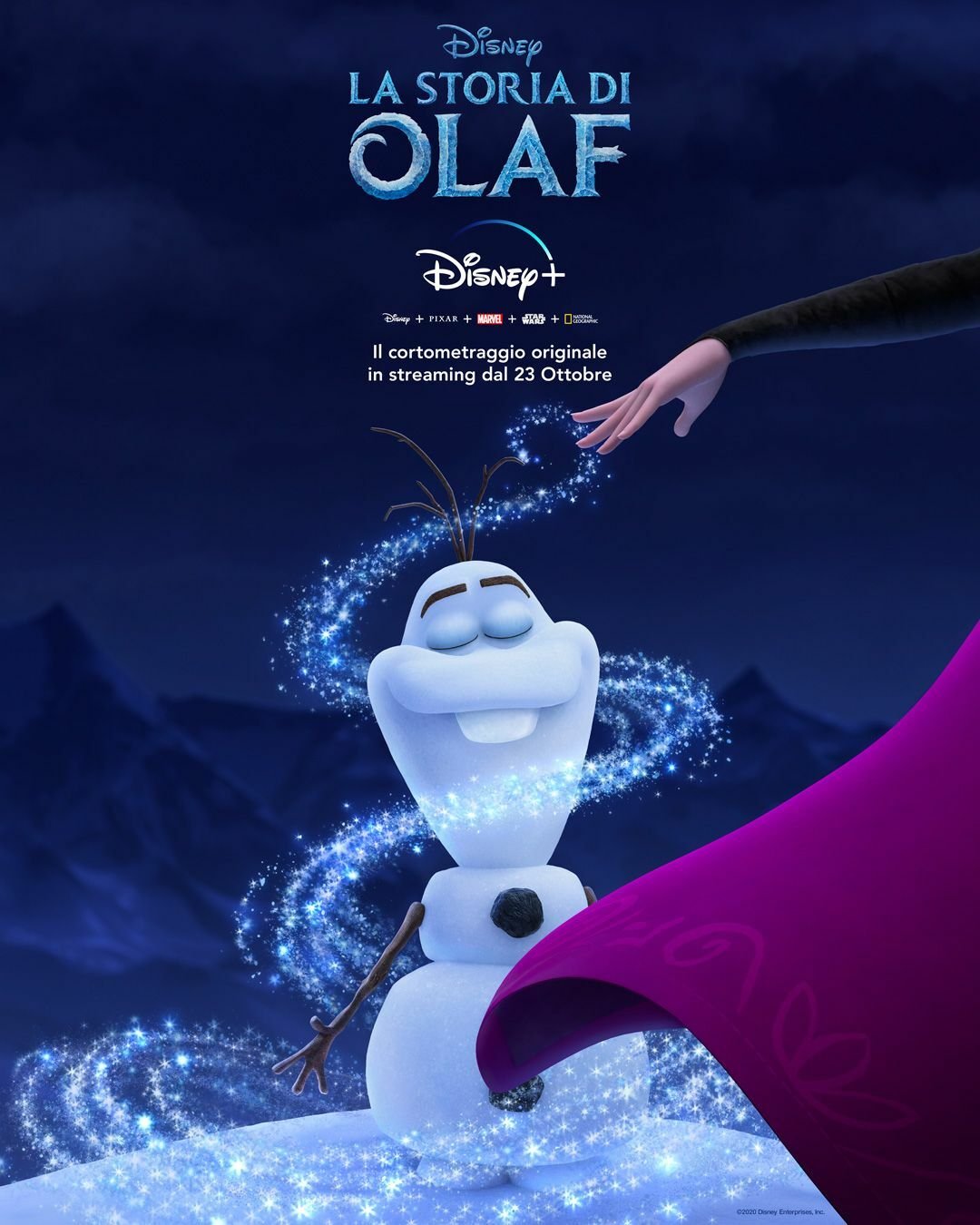 Il poster ufficiale de La storia di Olaf