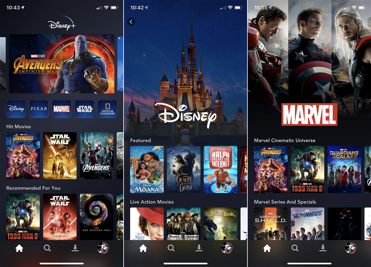 Come appare Disney+ su iPhone X di Apple