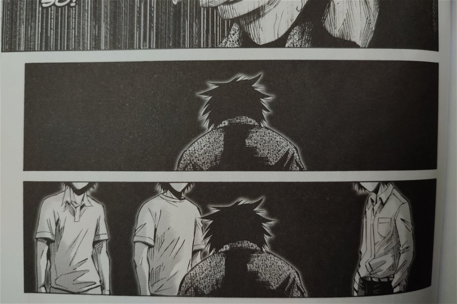 Alice in Borderland - Due vignette in cui Arisu è di spalle, circondato da altri Arisu