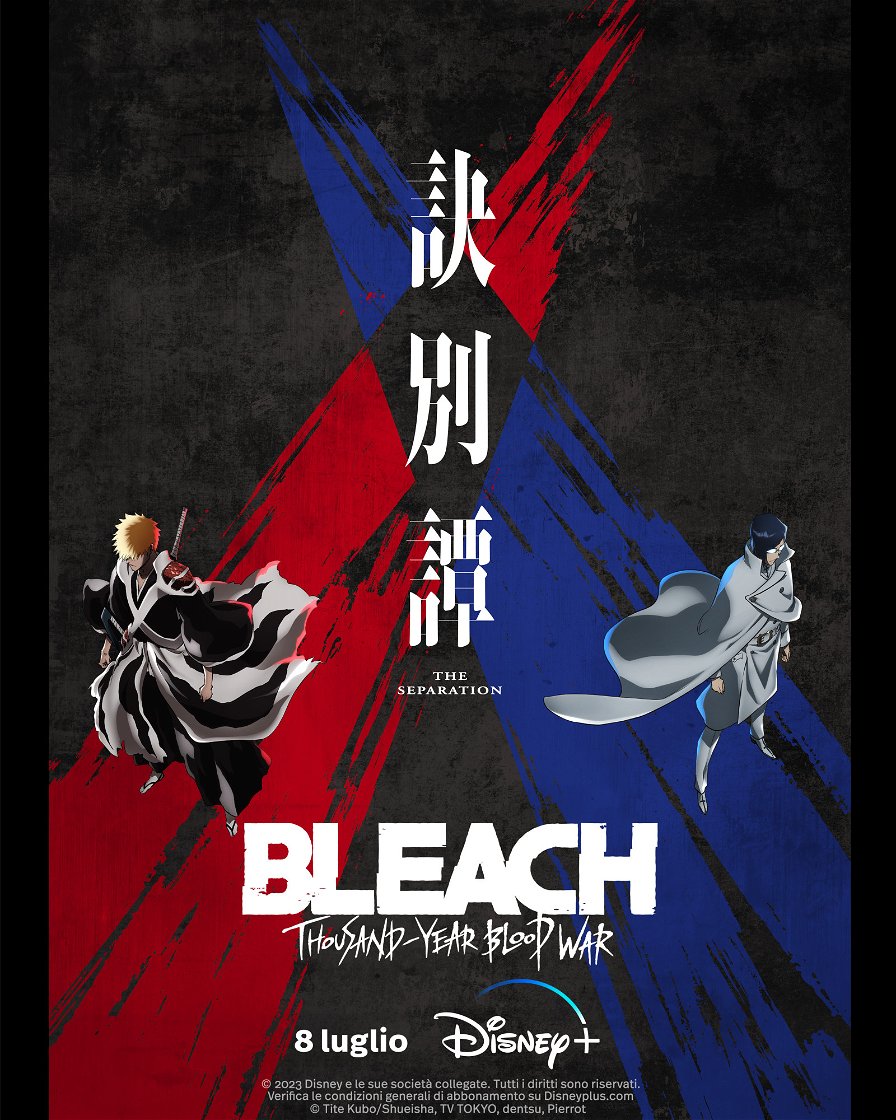 Poster rosso nero e blu de  Bleach: La Guerra dei Mille Anni