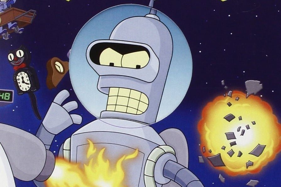 Futurama - Bender arrabbiato fluttua nello Spazio