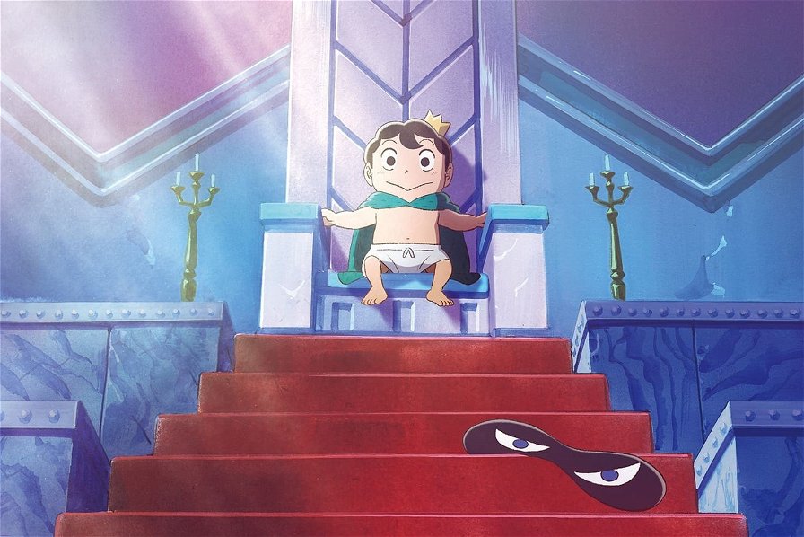 Raning of Kings - Il protagonista è seduto sul trono con un tappeto rosso sulle scale