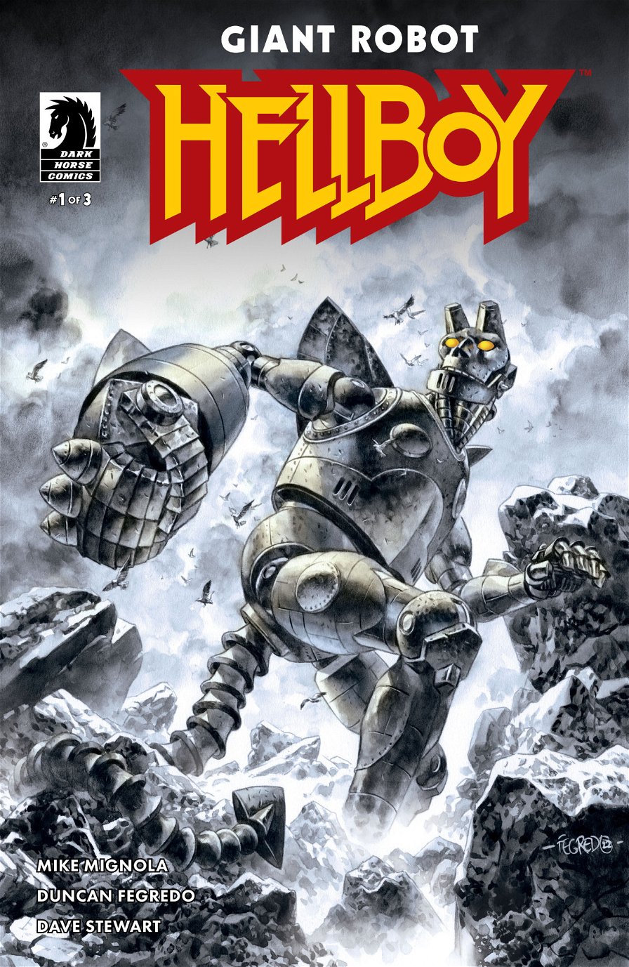 Giant Robot Hellboy - cover fumetto con Hellboy