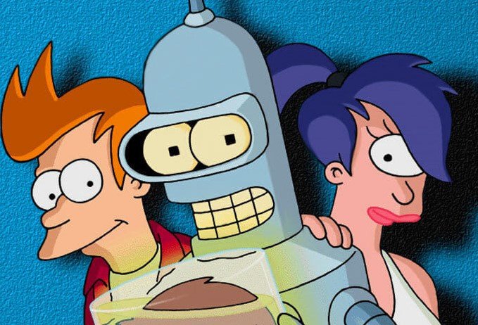 Futurama - Primo piano di Fry, Bender e Leela