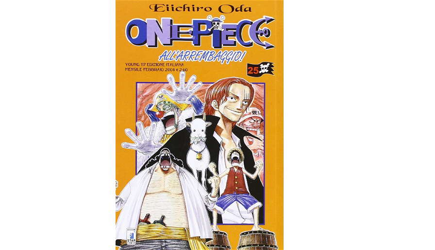 Buggy "Il Clown" in alto a sinistra nel Volume 25 di One Piece