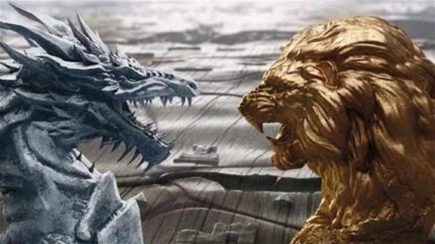 Il Trono di Spade - Statue di drago e leone