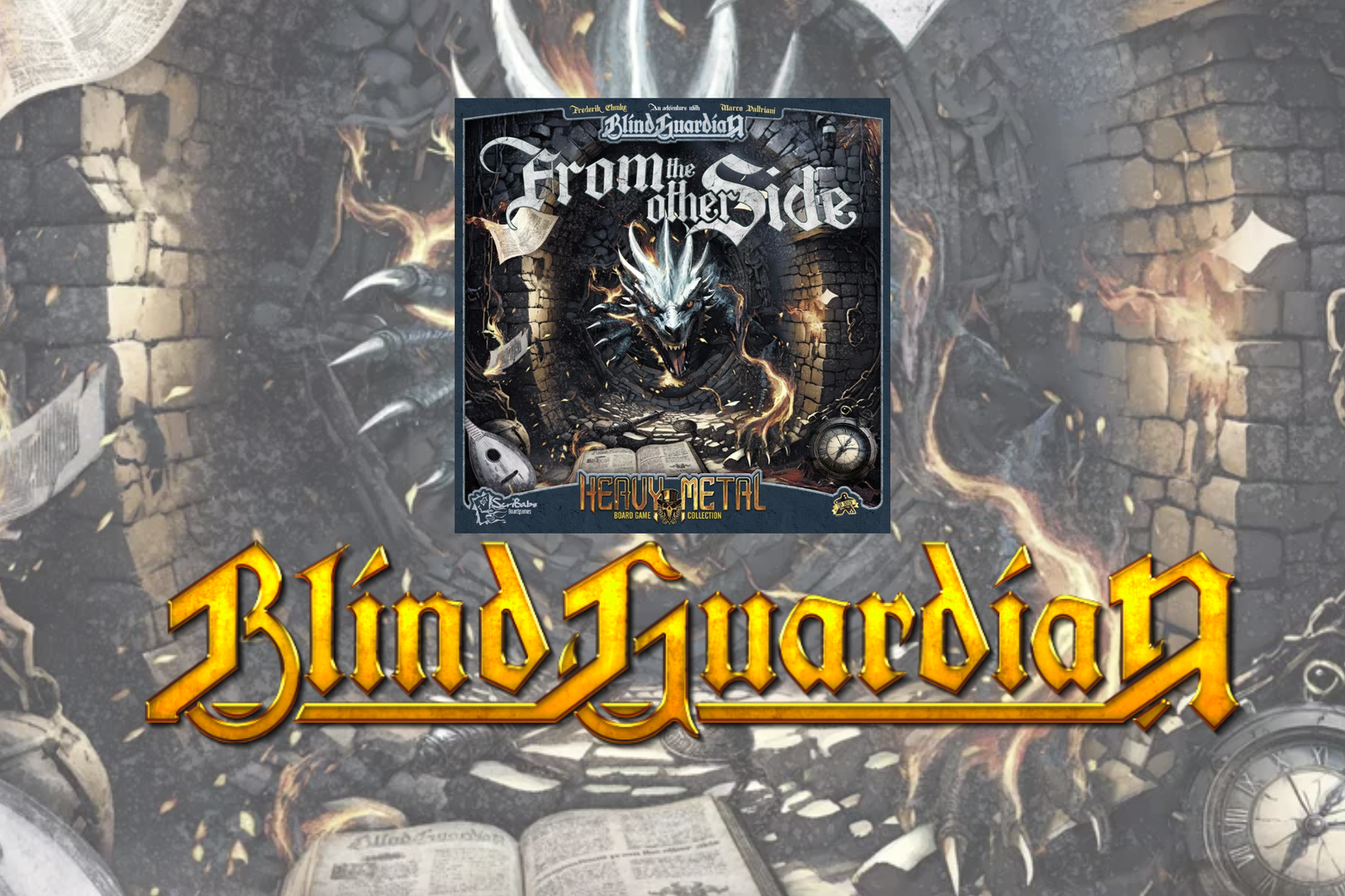 Immagine di Blind Guardian a Lucca Comics & Games 2024 per presentare il gioco da tavolo From the other side