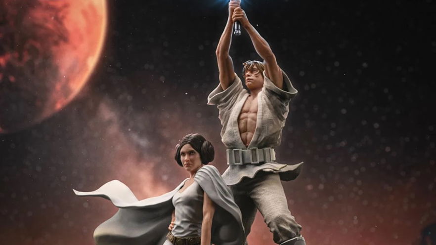 Luke Skywalker e Leia Organa: la statua di Iron Studios celebra Star Wars