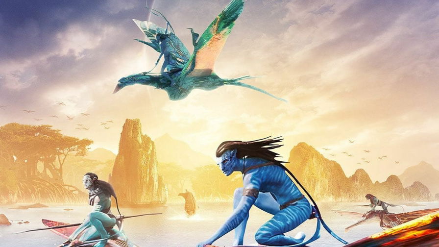 Avatar: La Via dell’Acqua, poster del film con protagonisti