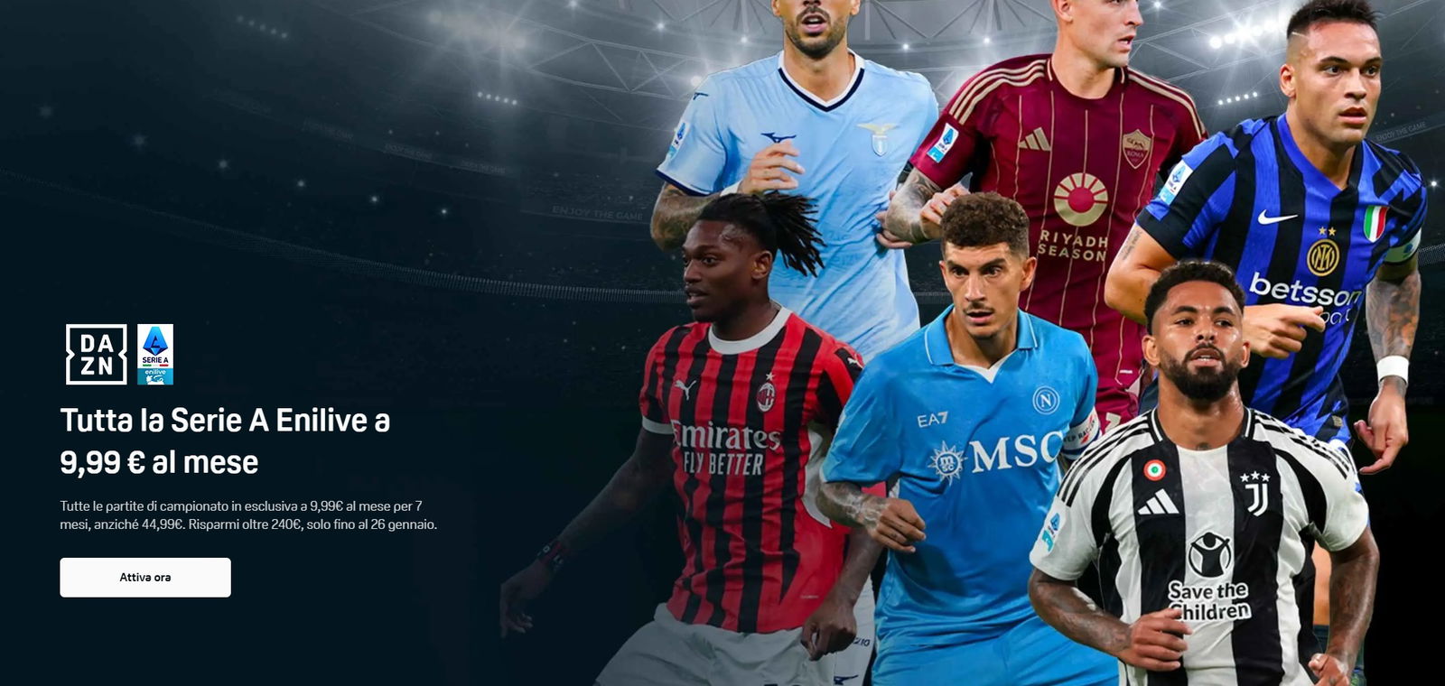 Incredibile offerta DAZN: il piano Standard a soli 9,99€ per 7 mesi