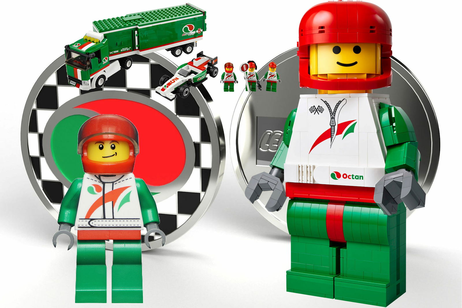 Maxi minifigure LEGO: pilota Octan Racing in arrivo