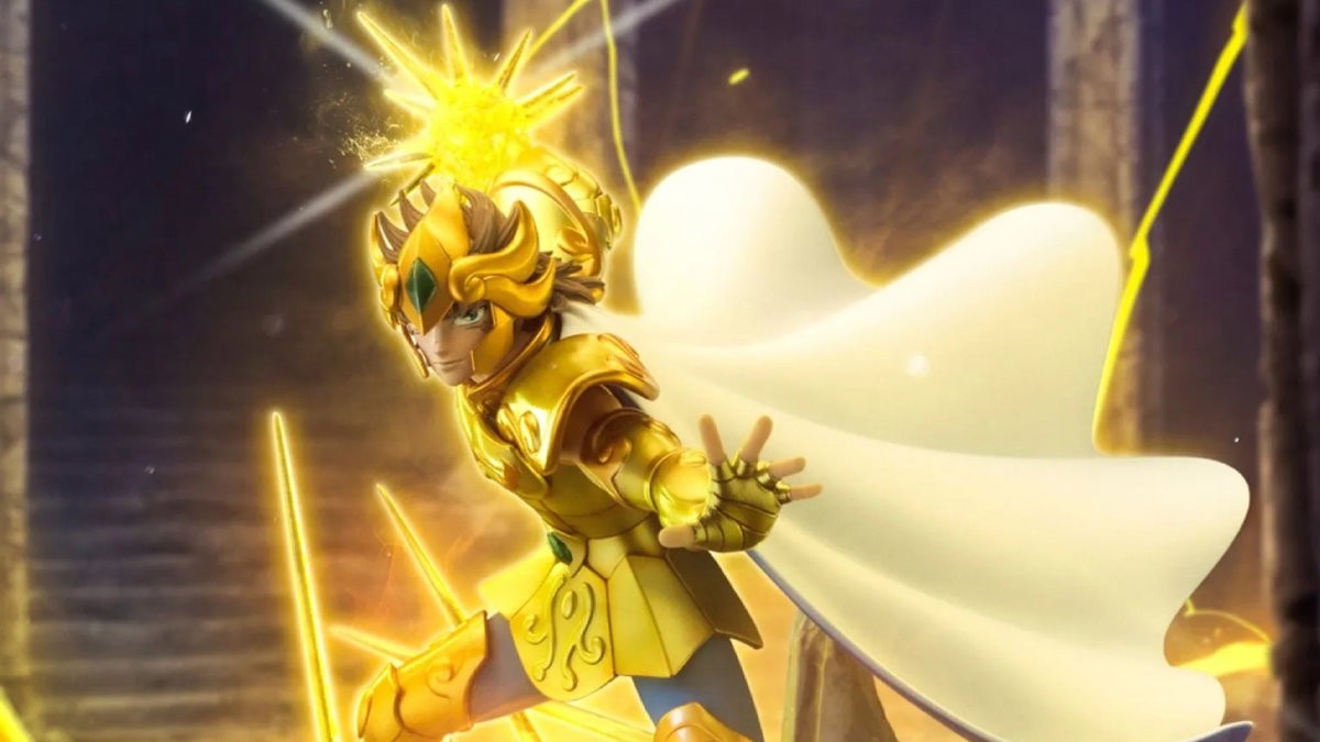 Immagine di Aiolia di Leo scatena il Lightning Plasma nella nuova statua di Iron Studios