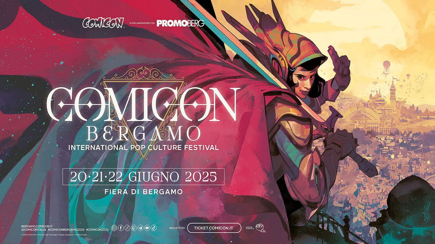 COMICON Bergamo 2025: il poster di Gigi Cavenago, David Lloyd, Satoshi Shiki e Frank Mentzer [LINK BIGLIETTI]